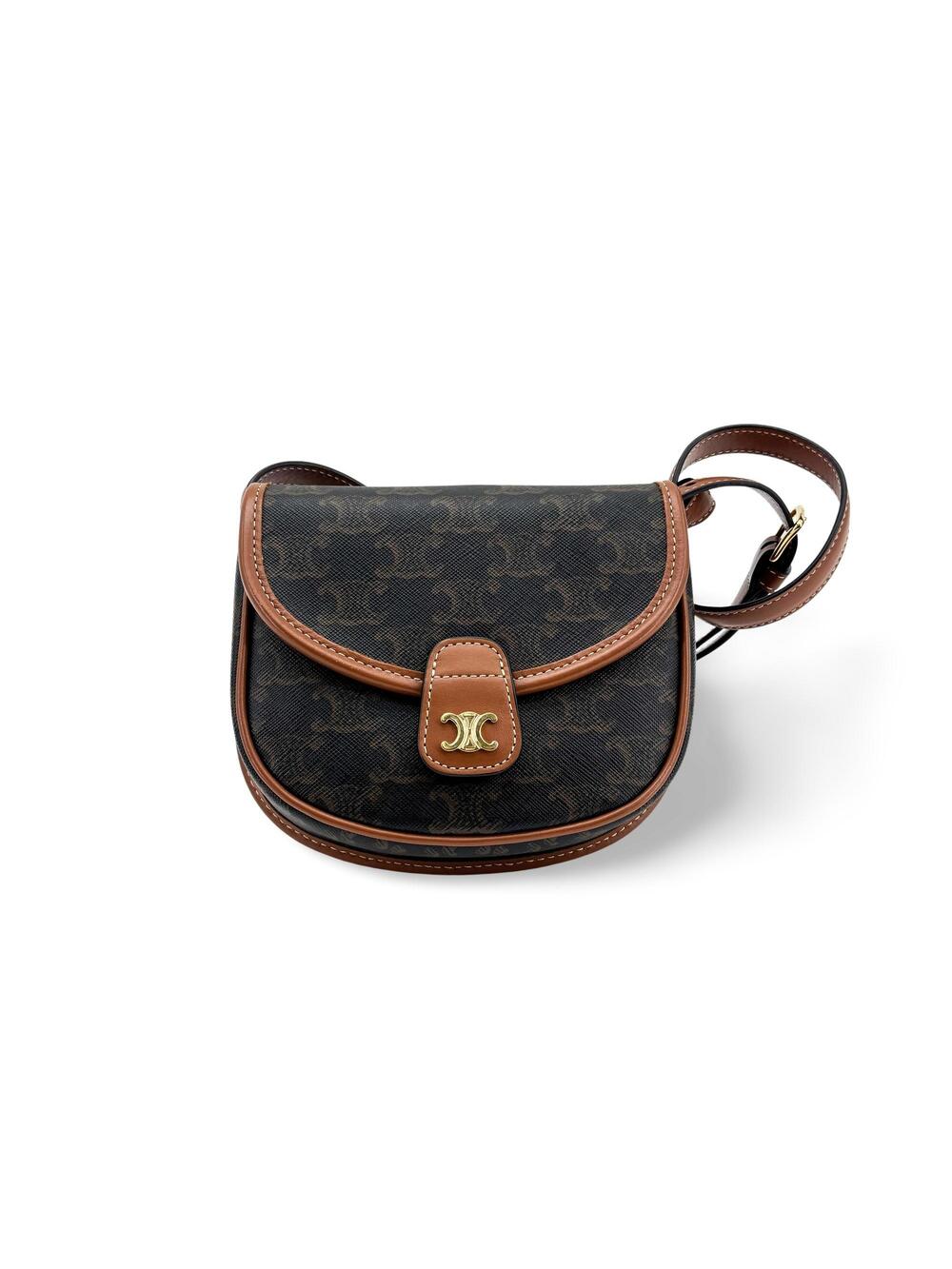 Celine Triomphe Canvas Tin Besace Back #363899C86B